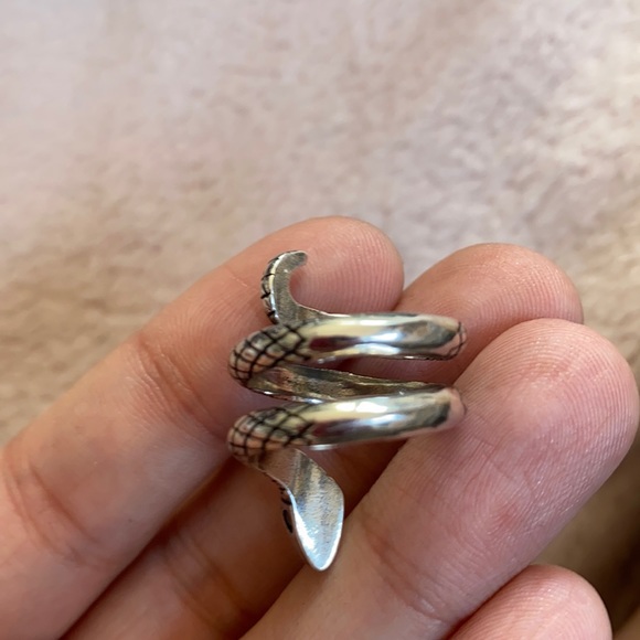Snake Twist 925 Sterling Silver Ring - Picture 4 of 8
